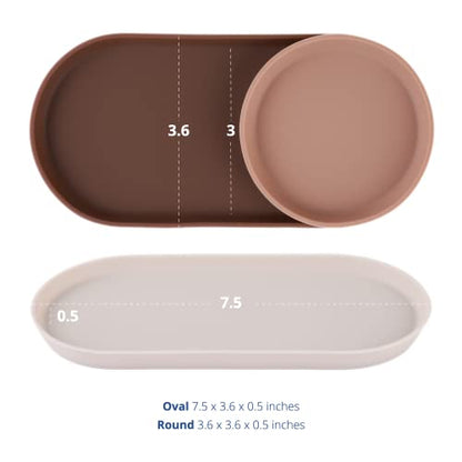 Blue Ginkgo Mini Silicone Trays – Set of 6 Easy-Clean Organizers for Bathroom, Kitchen, Desk, Vanity, and Cosmetics (Brown, Tan, Ivory) - color: Brown