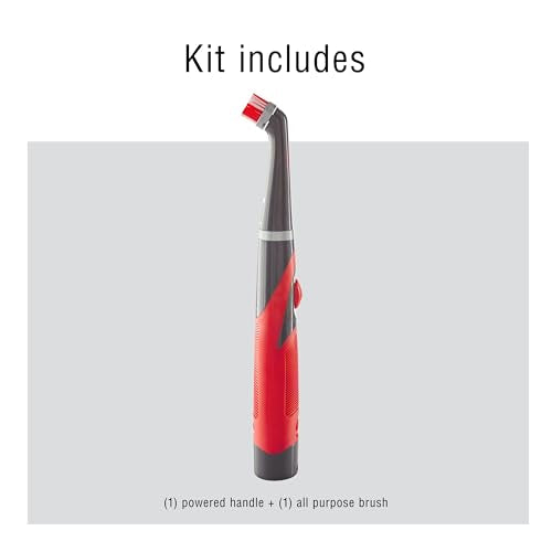 Rubbermaid Reveal Power Scrubber with Multi-Purpose Head, Cordless Electric Battery Powered Scrub Brush, Water Resistant, for Home/Kitchen/Bathroom/Grout/Tile/Shower/Tub - style: 2-Piece Kit