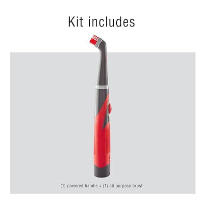 Rubbermaid Reveal Power Scrubber with Multi-Purpose Head, Cordless Electric Battery Powered Scrub Brush, Water Resistant, for Home/Kitchen/Bathroom/Grout/Tile/Shower/Tub - style: 2-Piece Kit