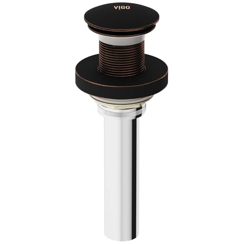 VIGO Vessel Bathroom Sink Pop-Up Drain and Mounting Ring Without Overflow in Antique Rubbed Bronze - VG07000ARB - color: Antique Rubbed Bronze
