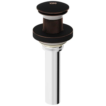 VIGO Vessel Bathroom Sink Pop-Up Drain and Mounting Ring Without Overflow in Antique Rubbed Bronze - VG07000ARB - color: Antique Rubbed Bronze