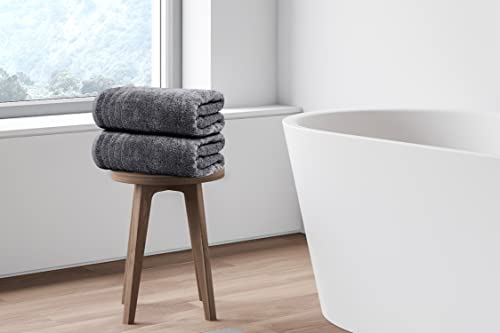 4 Piece Extra Large Bath Towels 30 x 60 Inches, Dark Grey | 100% Cotton, Larger & Lighter Weight, Quicker to Dry, Super Soft and Absorbent, Perfect for Bathroom - color: Dark Grey
