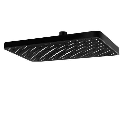 SparkPod 12 Inch Black Rain Shower Head - Ceiling or Wall Mount Rainfall Shower Head - Large Coverage Showerhead - Brass Ball Joint with 360° Adjustment - 1-Min Install (Midnight Black Matte) - color: 3 - Midnight Black Matte 12 Inch Rectangle, style: 12