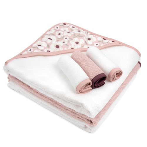 Hooded Baby Bath Towel and Washcloth 6 Piece Set for Newborns, Infants & Toddlers, Boys & Girls Baby Hooded Towels Set - color: Daddy's Little Sweetie