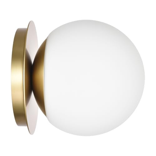 Wall Sconces, 1 Light Modern Globe Sconce in Aged Brass, Wall Light for Bedroom Bathroom Living Room & Hallway Vanity Lighting, Ceiling Light Fixture - color: Aged Brass, size: 1-Light