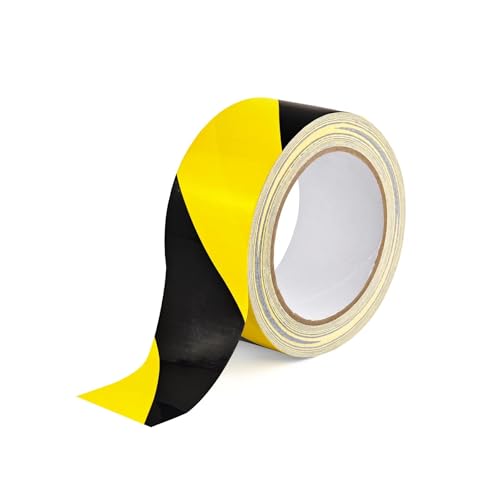 Black & Yellow Caution Tape Heavy Duty Floor Marking Tape 2In x 100Ft | High Adhesive Waterproof Wear Resistant for Stair Treads,Floor Danger Zone Construction and Industrial Safety