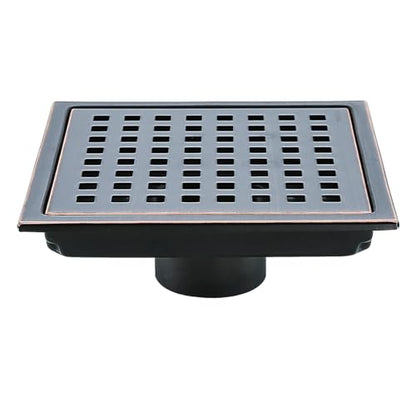 Square Shower Drain 6 Inch Oil Rubbed Bronze,Quadrato Pattern Grate Removable, Hair Strainer,SUS304 Stainless Steel,SW98738-ORB-15a. - color: Oil Rubbed Bronze