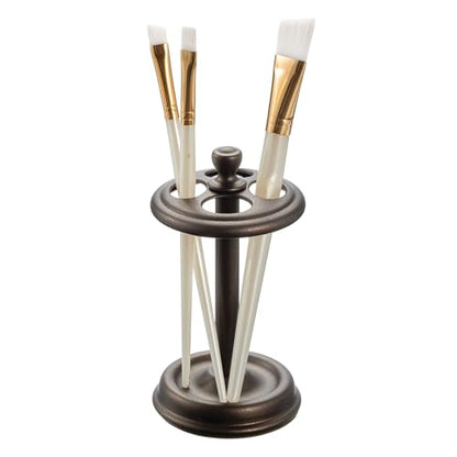 iDesign Metal Toothbrush Holder - Bathroom Cup for Bathroom Organization, The York Collection - 3.25" x 3.25" x 5.75", Bronze - color: Bronze, style: Pack of 1