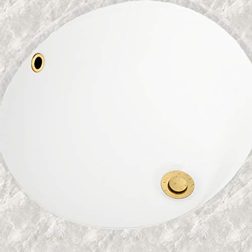Sink Pop-Up Drain Stopper Assembly with Lift Rod and Overflow, Solid Brass Lavatory Pop Up Drain Assembly for Bathroom Vanity Sink, All Brass Construction (Polished Brass) - color: Polished Brass