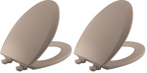 Bemis 1500EC 068 Toilet Seat with Easy Clean & Change Hinges, 2 Pack Elongated, Fawn Beige - color: Fawn Beige, size: Elongated (Pack of 2)