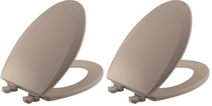 Bemis 1500EC 068 Toilet Seat with Easy Clean & Change Hinges, 2 Pack Elongated, Fawn Beige - color: Fawn Beige, size: Elongated (Pack of 2)