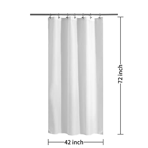 ALYVIA SPRING 42x72 Stall Waterproof Fabric Shower Curtain or Liner White | 2 Magnets, Soft Cloth & Hotel Quality, Machine Washable, Light-Weight, Stall Size - color: White, size: 42"W x 72"L (Pack of 1)