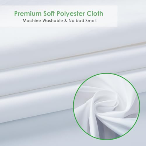 Fabric Shower Curtain Liner 54 x 74 Inch, White Polyester Bathroom Shower Curtains, Heavy Duty, Hotel Quality, Machine Washable, 54x74 Inches - color: White, size: 54"W x 74"L (Pack of 1)
