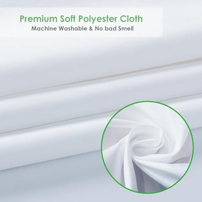 Fabric Shower Curtain Liner 54 x 74 Inch, White Polyester Bathroom Shower Curtains, Heavy Duty, Hotel Quality, Machine Washable, 54x74 Inches - color: White, size: 54"W x 74"L (Pack of 1)