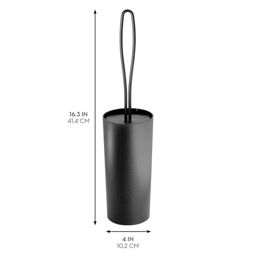 iDesign Toilet Brush and Holder for Bathroom, Matte Black | for Bathroom - color: Matte Black