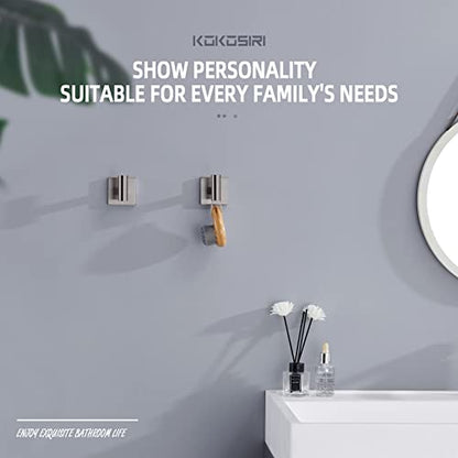 KOKOSIRI Robe Hook Bathroom Towel Coat Hooks for Bath Kitchen Wall 2 Pack Brushed Nickel Stainless Steel B1013BR-P2 - color: Brushed Nickel, size: 2 Pack