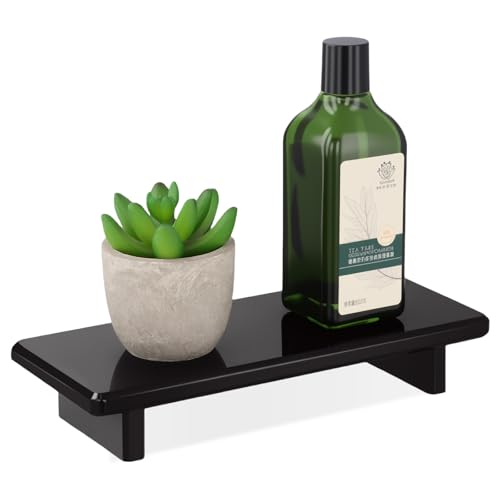 Small Black Bathroom Vanity Tray, Acrylic Soap Tray for Kitchen Countertop | 2-Pack, Compact for Small Spaces, Raised Base, Candle, Perfume, Jewelry Display, for Kitchen, Vanity, Sink, Desk - size: Black-Small-8.6x 3.6 x 1.5 inches