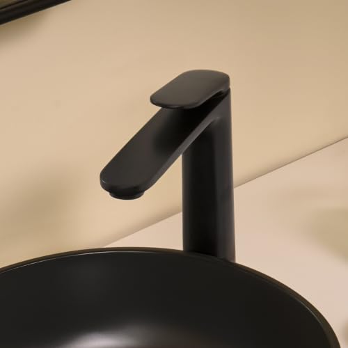 Ruvati Este Single Handle Lever Tall Vessel Faucet Modern Bathroom Vanity in Matte Black - RVF5136MB - color: Matte Black