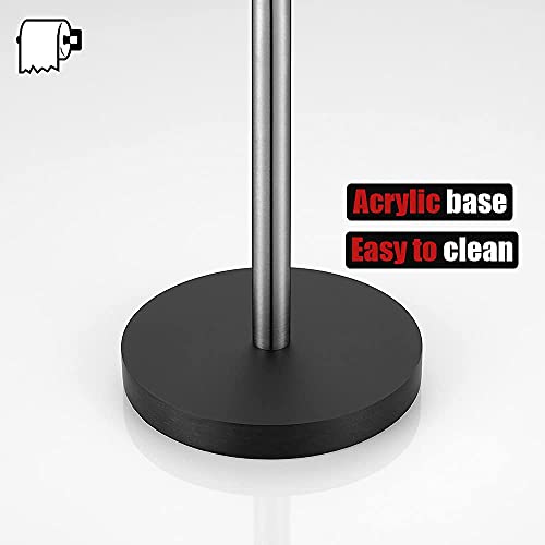JQK Toilet Paper Storage Stand, 304 Stainless Steel Thicken 0.8mm Tissue Reserve Holder Dispenser for Bathroom, Brushed Steel, TPS180-BN - color: Brushed & Black Base