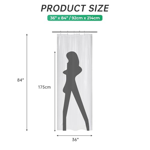 AmazerBath Long Stall Shower Curtain 36x84 Inches, Walk in Shower Curtain Plastic, Clear Shower Stall Curtain Heavy Duty Thick PEVA, Narrow Curtain with 2 Weighted Stones and 6 Grommet Holes - color: 8g Clear, size: 36"W x 84"L (Pack of 1)