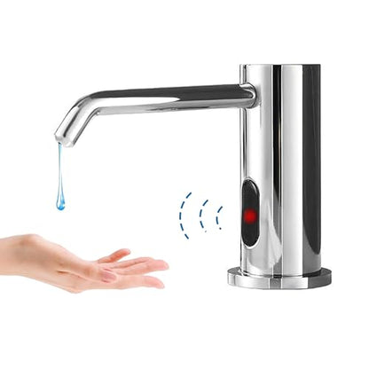 Automatic Soap Dispenser Touchless for Kitchen and Bathroom, Sink Built in Commercial Electric Soap Dispenser,Upgraded Infrared Sensors, with Bottle and Pump Electroplated 33.81oz/1000ml - size: Drip-Silvery