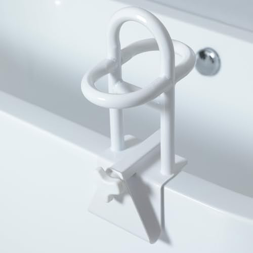 Triple Grip Adjustable Bathtub Handles for Seniors, Fits 3-Inch+ Thick Walls. Please Measure Before Purchasing Tub Grab Bars for Side of Tub, Handicap Grab Bars, Tub Handles for Elderly Balance