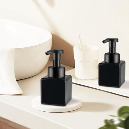 3 Pack Foaming Soap Dispenser Empty Plastic Foam Pump Bottle Refillable Foam Soap Bottle Dispenser for Shampoo Liquid Soap Face Wash (Black, 250ml/8.3oz) - color: Black, size: 250 ml