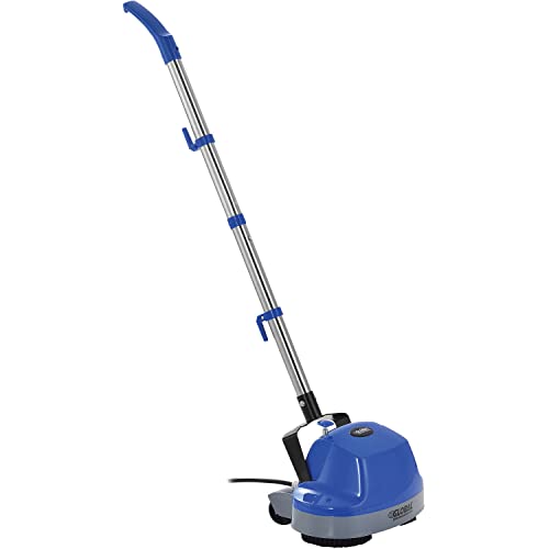 Global Industrial Mini Floor Scrubber With Floor Pads, 11" Cleaning Path | Dual Nylon Scrub Brushes, Cleans & Polishes Tile, Wood, Marble and other Hard Floors