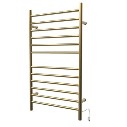 Amba Radiant Large Hardwired Straight 12 Bar Towel Warmer in Satin Brass - color: Satin Brass
