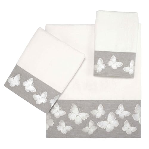 Avanti Linens - Washcloth, Soft & Absorbent Cotton Towel (Yara Collection, White) - color: Yara White, size: Washcloth