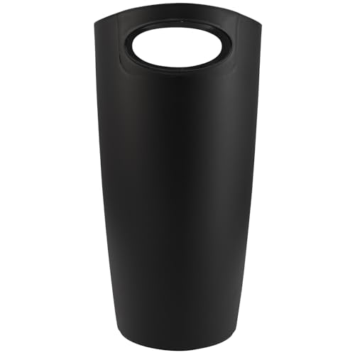 Superio Slim Bathroom Trash Can 2 Gallon Black Plastic Small Compact Waste Basket for Bedroom, Dorm, Under Office Desk, Narrow Portable RV Dustbin - size: Black