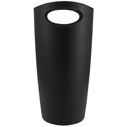 Superio Slim Bathroom Trash Can 2 Gallon Black Plastic Small Compact Waste Basket for Bedroom, Dorm, Under Office Desk, Narrow Portable RV Dustbin - size: Black