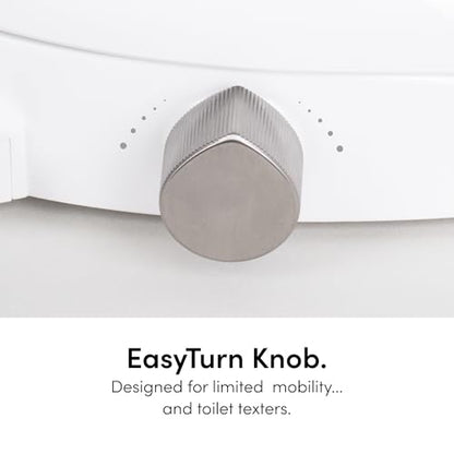 TUSHY Wave Non-Electric Bidet Toilet Seat, Elongated, Bamboo Knob | Quick-Release, Duo Flow Front and Rear Wash, Self-Cleaning Nozzle, Soft-Close Lid, Sleek Design, 10 Minute DIY Install - color: White/Bamboo, style: Single Temp - Elongated Seat