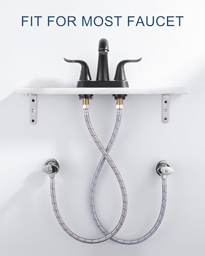 30'' Faucet Supply Line Bathroom Kitchen cUPC Faucet Hose with G1/2" FIP x 3/8" Compression Water Faucet Hose Stainless Steel Braided Sink Hose Connector 2 PCS - size: 30 Inch