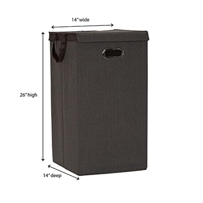 Household Essentials Laundry Hamper with Lid, Removable Mesh Liner, and Magnetic Closure, Gray - color: Cobblestone, style: Single