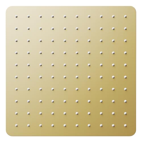 VBFF-Shower Head,rain shower head, 12 inch- Square Shower Head, 1.8 GPM Flow Rate, rainfall showerhead,VBFF09 (Brushed Gold) - color: Brushed Gold, size: 12 Inch