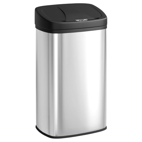 22 Gallon/80 Liter Kitchen Trash Can Motion-Sensor Garbage Can with Lid | Automatic Mute Waste Bin Waterproof Wastebasket for Office,Caravans,Bedroom'Bathroom,Stainless Steel