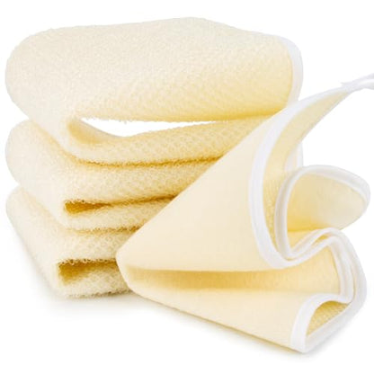 MAQIHAN Exfoliating Washcloth - 4 Pack Loofah Wash Cloth for Body and Face | Body Scrubber Wash Cloths for Showering, Exfoliating Shower Towel for Women and Men, Double-sided Bath Towel, 8 x 10 Inch