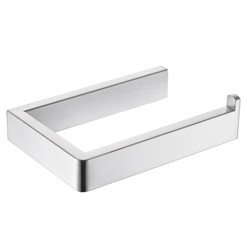Angle Simple Toilet Paper Holder Brushed Nickel, Bathroom Paper Roll Hanger | Restroom Toilet Tissue Holder Dispenser, SUS304 Stainless Steel, Screw Wall Mount - color: Brushed Nickel