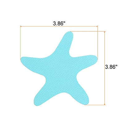 12pcs Non Slip Bathtub Stickers Bath Shower Floor 3.86" Anti-Slip Sticker Tape Starfish Style Decals for Bathroom Kitchen Bathtub Treads Stairs, Blue