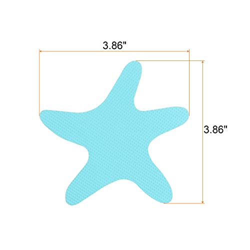 HARFINGTON 24pcs Non Slip Bathtub Stickers Bath Shower Floor 3.86" Anti-Slip Sticker Tape Starfish Style Decals for Bathroom Kitchen Bathtub Treads Stairs, Blue - color: Blue