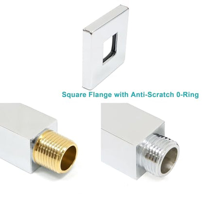 Enga Brass 3 Inch Ceiling Mount Shower Arm with Flange, Chrome - color: Chrome, style: 3 Inch