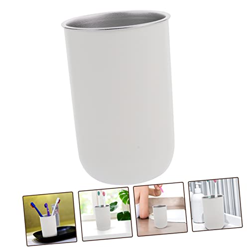 Zerodeko Daily Use Multi-Functional Toothbrush Storage Cup Stainless Steel Rinse Cup for Boys and Girls Travel-Friendly Design Space-Saving Stackable Bathroom Essential