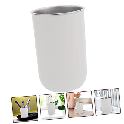 Zerodeko Daily Use Multi-Functional Toothbrush Storage Cup Stainless Steel Rinse Cup for Boys and Girls Travel-Friendly Design Space-Saving Stackable Bathroom Essential