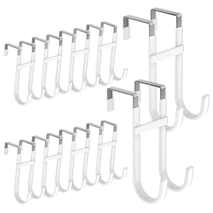 Over The Door Hooks, 10 Pack Dual-Hook 5" Long Door Hangers with Non-Slip PVC Coating for Clothes, Hats, Towel, Bags for Bathroom Bedroom Kitchen, Fits Most 1.2" - 1.4" Width Interior Doors - style: 10 Pack Style