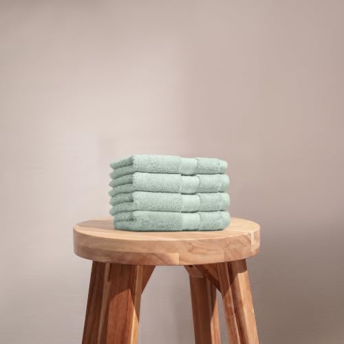 Fabdreams 100% Organic Cotton Face Towels Set of 4 700 GSM Ultra Soft Plush Absorbent Durable Skin-Friendly Spa Hotel Premium Comfort 13 x 13 inches Green - color: Green, size: 4-Piece Face Towel Set