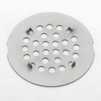Snap-in Shower Drain Cover 4-1/4 inch Shower Strainer Grid Round (1, Brushed Nickel) - color: Brushed Nickel