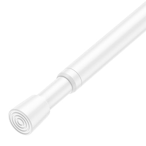 White Tension Curtain Rod 18-39 Inch Small Adjustable Spring Loaded Rod | No Drill Non Slip Sturdy Renter Friendly Rods for Small Window Bookshelf Doorway Closet Pantry - color: White, size: 1PCS-26-39 Inch