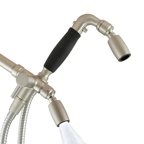 High Sierra® Lead-Free Metal 3-way Combo Shower Kit. Built in Diverter Valve Effortlessly Diverts Flow from the Fixed Shower Head to the Handheld and back - Low Flow 1.8 GPM - Brushed Nickel - color: Nickel, size: 1.8 GPM