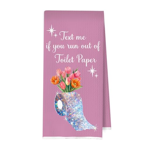 Funny Botanical Bathroom Decor - Boho Floral Decorative Waffle Hand Towel, Minimalist Toilet Paper Roll Hand Towel, Tulips Gift, 16×24 Inch - color: Botanical- 03